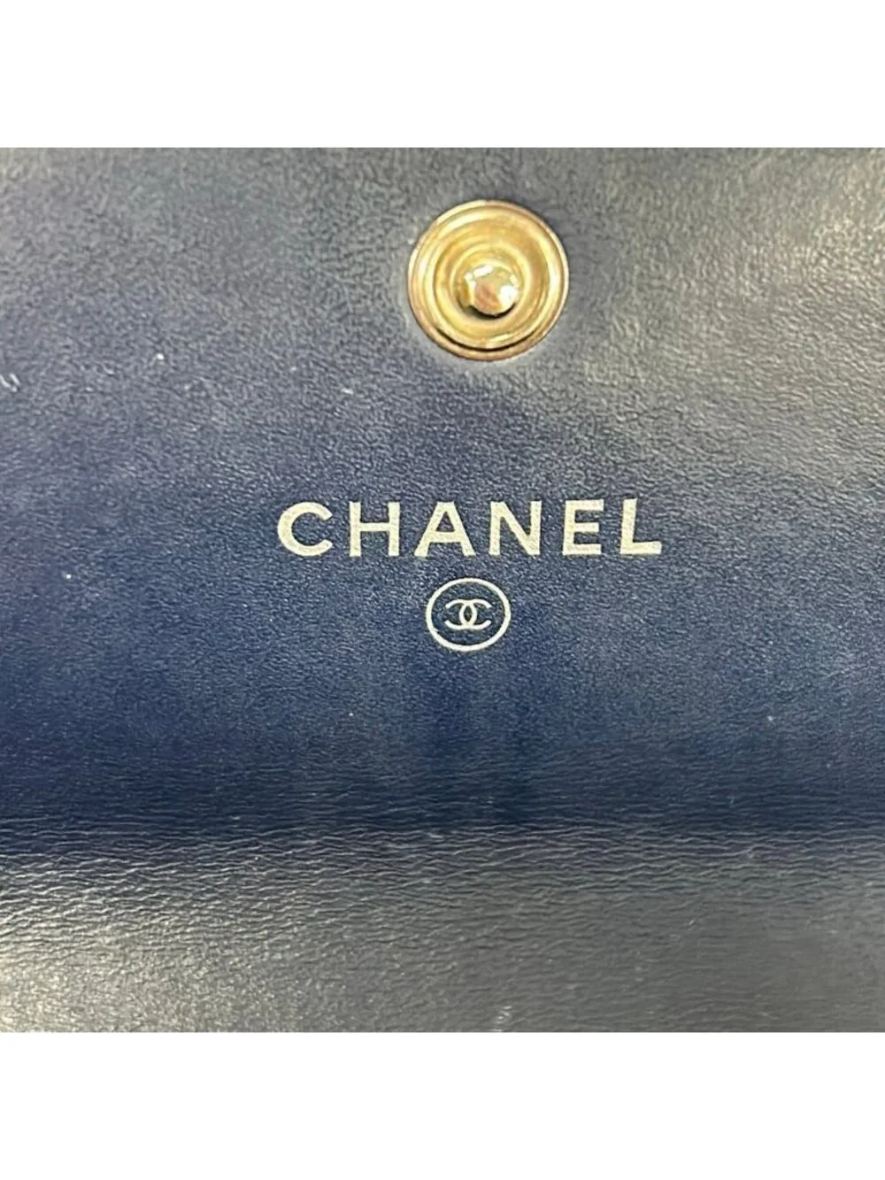 Chanel Wallet Quilted Dark Navy Leather - Picture 6 of 9